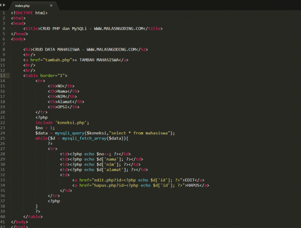 Membuat Crud Dengan Php Dan Mysqli Menampilkan Data Malas Ngoding 150345 Hot Sex Picture 0488