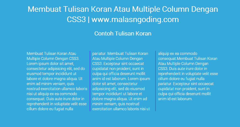 Membuat Tulisan Koran Atau Multiple Column Dengan CSS3