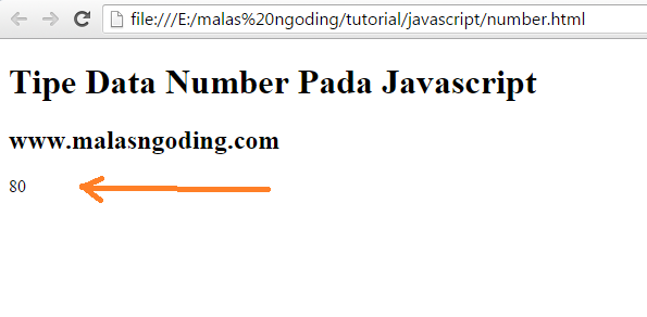 tipe data number pada javascript