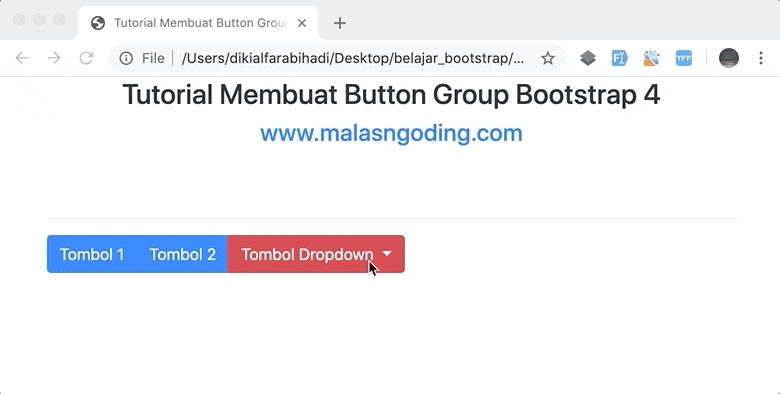 button dropdown bootstrap 4