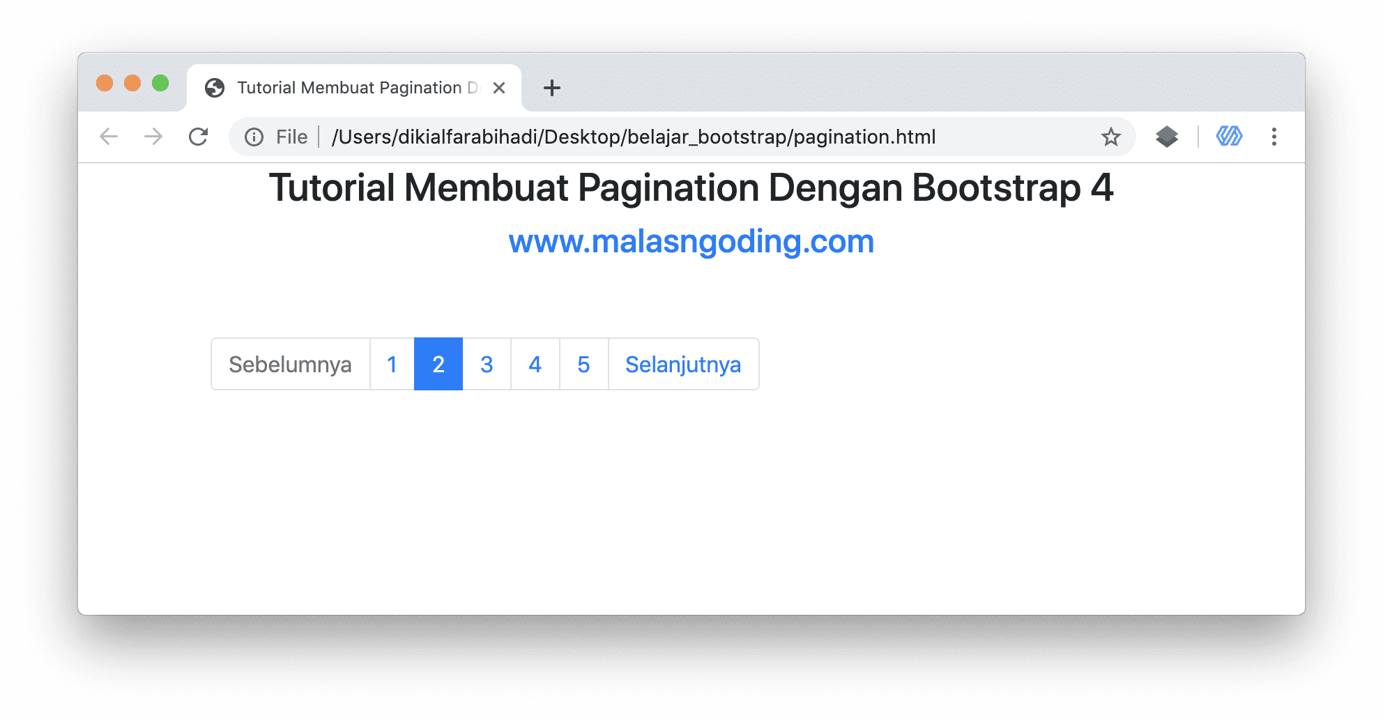 Pagination Bootstrap 4