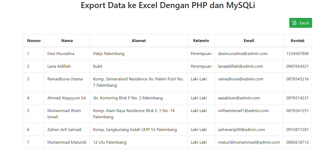 Export Data Ke Excel Dengan Php Dan Mysqli Malas Ngoding 8575